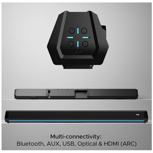 boAt Aavante Bar Rhythm Soundbar with 60W RMS Signature Sound, 2.0 Channel, Multi-Connectivity Modes Carbon Black boAt Aavante Bar Rhythm Soundbar with 60W RMS Signature Sound, 2.0 Channel, Multi-Connectivity Modes Carbon Black
