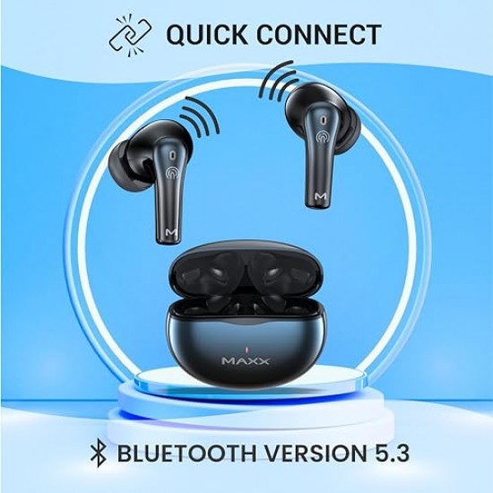 Maxx PX40 True Wireless Earbuds with Up to 40Hrs Playtime Charge 10 Min Jazzy Blue