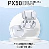 Maxx PX50 True Wireless Earbuds with Quick Connect Up to 40Hrs Playtime ASAP Charge 10 Min Use 180 Mins White