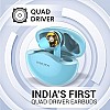 Maxx PX60 Pro True Wireless Quad Driver Earbuds Up to 50Hrs Playtime Powder Blue