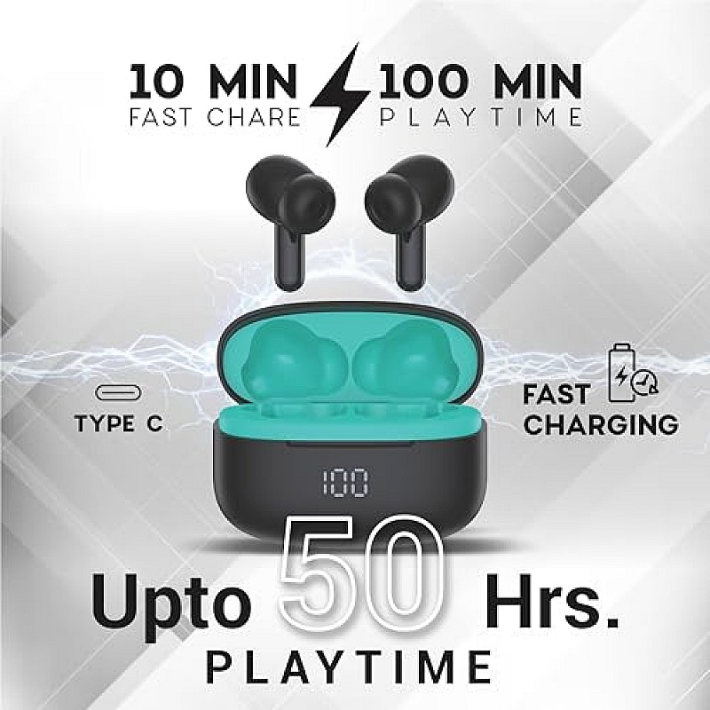 Maxx PX30 True Wireless Earbuds with Up to 50Hrs Playtime with Digital Battery Display Black