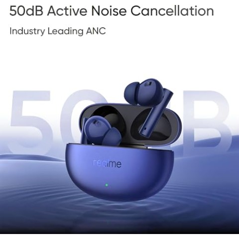 realme Buds Air 5 Truly Wireless in-Ear Earbuds with 50dB ANC, 12.4mm Mega Titanized Dynamic Bass Driver (Deep Sea Blue) realme Buds Air 5 Truly Wireless in-Ear Earbuds with 50dB ANC, 12.4mm Mega Titanized Dynamic Bass Driver (Deep Sea Blue)