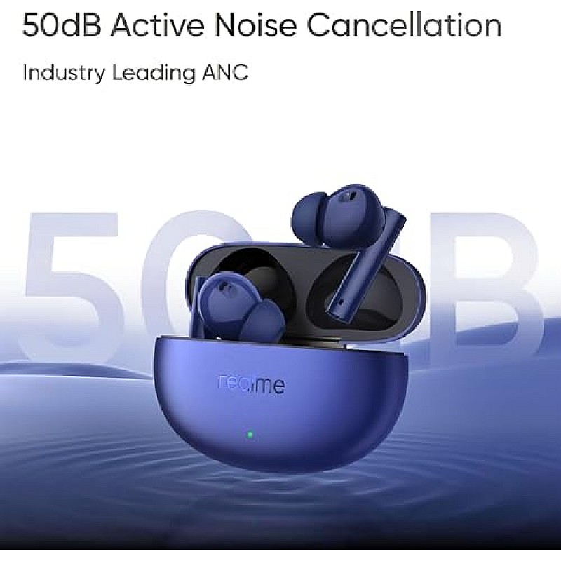 realme Buds Air 5 Truly Wireless in-Ear Earbuds with 50dB ANC, 12.4mm Mega Titanized Dynamic Bass Driver (Deep Sea Blue)