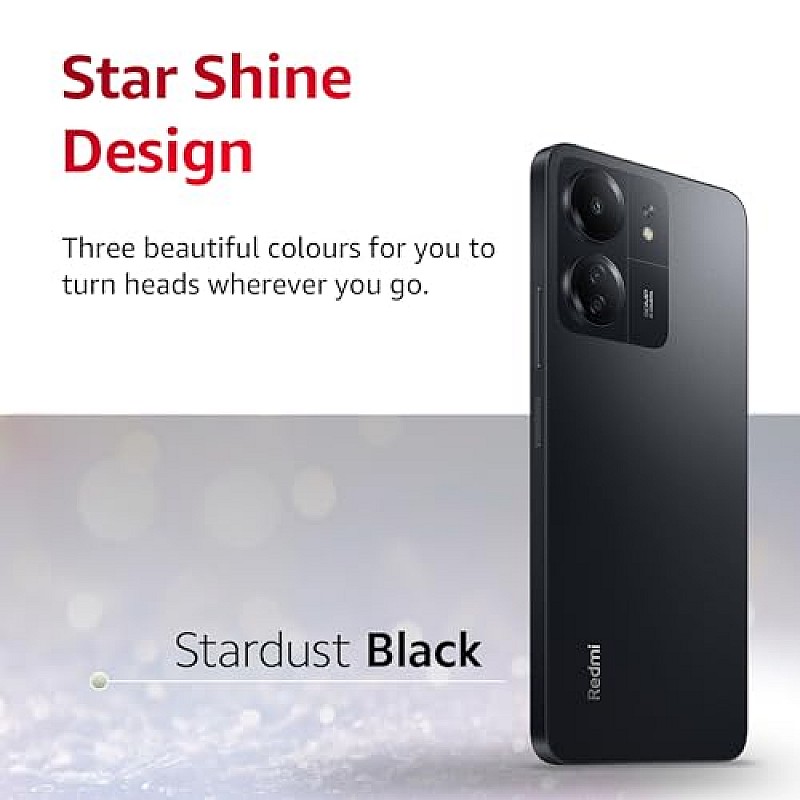 Redmi 13C (Stardust Black, 4GB RAM, 128GB Storage) Refurbished