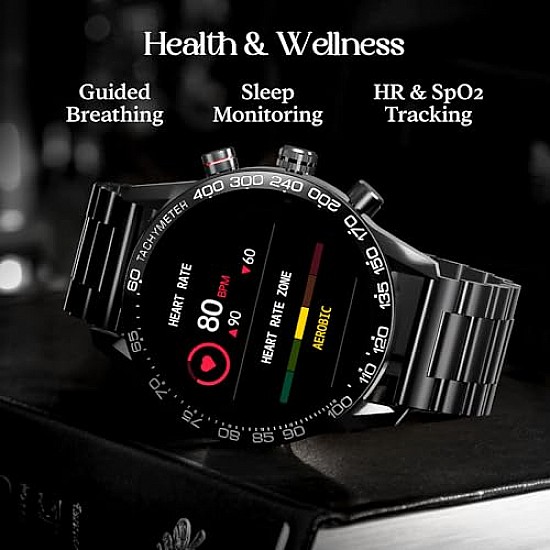 boAt Enigma Z40 Smart Watch with 1.32 inch HD Display, Luxurious Metal Body Design, 100+ Sports Mode (Metal Black)