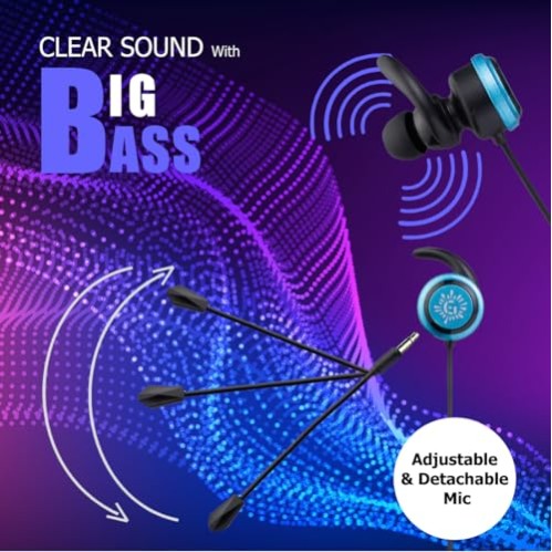 RPM Euro Games Gaming Over Ear Earphones Wired with Detachable Mic | for Mobile Phones, PC, Tablet, PS4, PS5 (Blue) RPM Euro Games Gaming Over Ear Earphones Wired with Detachable Mic | for Mobile Phones, PC, Tablet, PS4, PS5 (Blue)