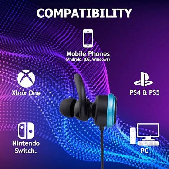 RPM Euro Games Gaming Over Ear Earphones Wired with Detachable Mic | for Mobile Phones, PC, Tablet, PS4, PS5 (Blue)