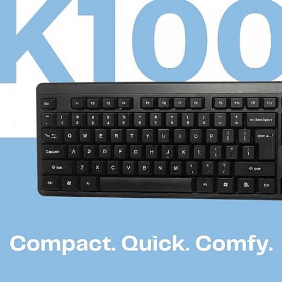 HP K100 Wired Keyboard, Quick, Comfy and Accurate, USB Plug & Play Setup,LED Indicators(7J4G1AA)