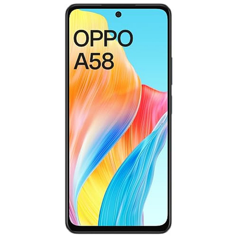 Oppo A58 (Glowing Black, 6GB RAM, 128GB Storage) Refurbished