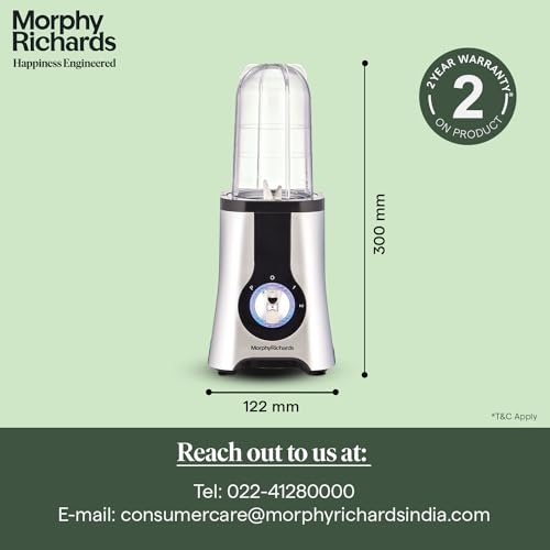 Morphy Richards 2 In 1 Blendmaster | 400W Powerful Motor | Grind, Mix, Blend Silver Black Morphy Richards 2 In 1 Blendmaster | 400W Powerful Motor | Grind, Mix, Blend Silver Black
