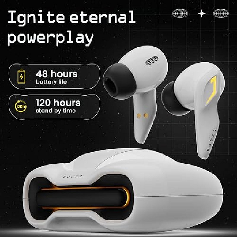 Boult Audio Newly Launched Astra True Wireless in Ear Earbuds with 48H Playtime, (White Opal)