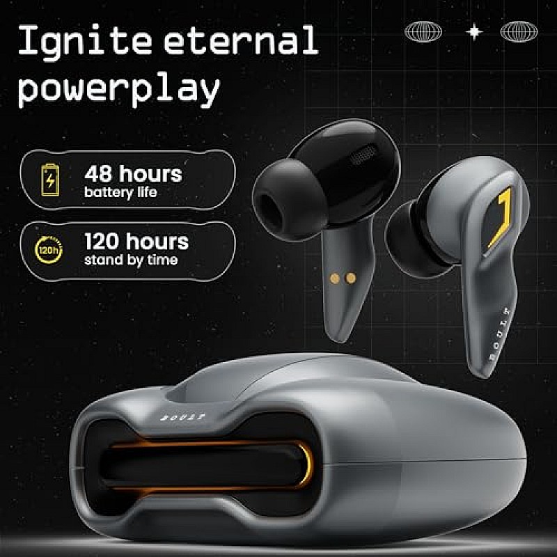 Boult Audio Newly Launched Astra True Wireless in Ear Earbuds with 48H Playtime, 4 (Smoky Metal)