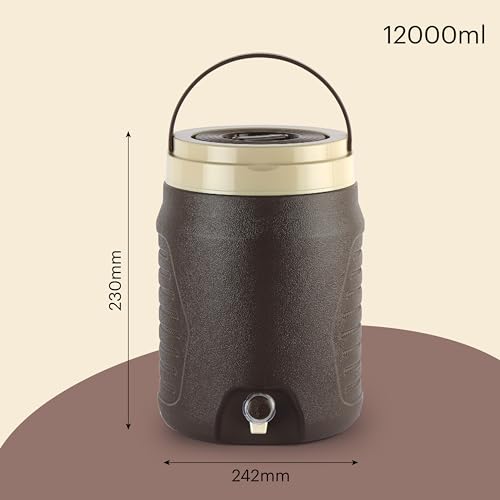 Cello Igloo 6L Insulated Water Jug, Stainless Steel Inner, Leak-Proof, Easy to Carry, Ideal for Travel, Picnic, Home, Office, Shop (Brown) Cello Igloo 6L Insulated Water Jug, Stainless Steel Inner, Leak-Proof, Easy to Carry, Ideal for Travel, Picnic, Home, Office, Shop (Brown)
