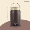 Cello Igloo Pastic Insulated Water Jug | Thermos Jug | Inner Stainless Steel Jug | Leak Proof Jug | Easy to Carry | Ideal for Travel, Picnic, Homes, Offices, Shops, and Clinics 6 litres, Brown