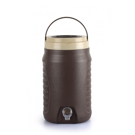 Cello Igloo Pastic Insulated Water Jug | Thermos Jug | Inner Stainless Steel Jug | Leak Proof Jug | Easy to Carry | Ideal for Travel, Picnic, Homes, Offices, Shops, and Clinics 6 litres, Brown