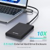 Ant Esports AESE205 2.5" Hard Drive Enclosure USB 3.1 for 2.5 Inch SSD & HDD External Hard Drive Aluminum Enclosure Support Max 6TB with UASP - Black