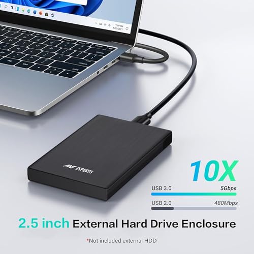 Ant Esports AESE205 2.5" Hard Drive Enclosure USB 3.1 for 2.5 Inch SSD & HDD External Hard Drive Aluminum Enclosure Support Max 6TB with UASP - Black Ant Esports AESE205 2.5" Hard Drive Enclosure USB 3.1 for 2.5 Inch SSD & HDD External Hard Drive Aluminum Enclosure Support Max 6TB with UASP - Black