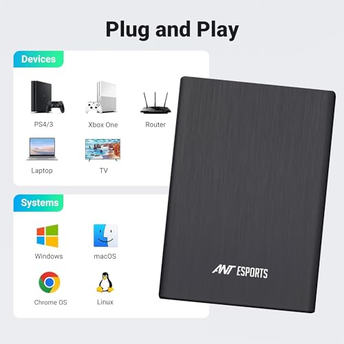 Ant Esports AESE205 2.5" Hard Drive Enclosure USB 3.1 for 2.5 Inch SSD & HDD External Hard Drive Aluminum Enclosure Support Max 6TB with UASP - Black Ant Esports AESE205 2.5" Hard Drive Enclosure USB 3.1 for 2.5 Inch SSD & HDD External Hard Drive Aluminum Enclosure Support Max 6TB with UASP - Black