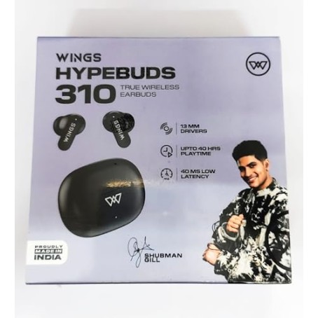 Wings Hyperbuds 310 True Wireless Earbuds Black Wings Hyperbuds 310 True Wireless Earbuds Black