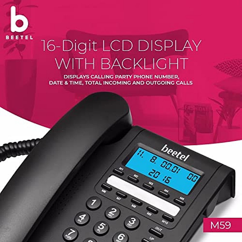 Beetel Newly Launched G30 Caller ID LCD Display landline Black