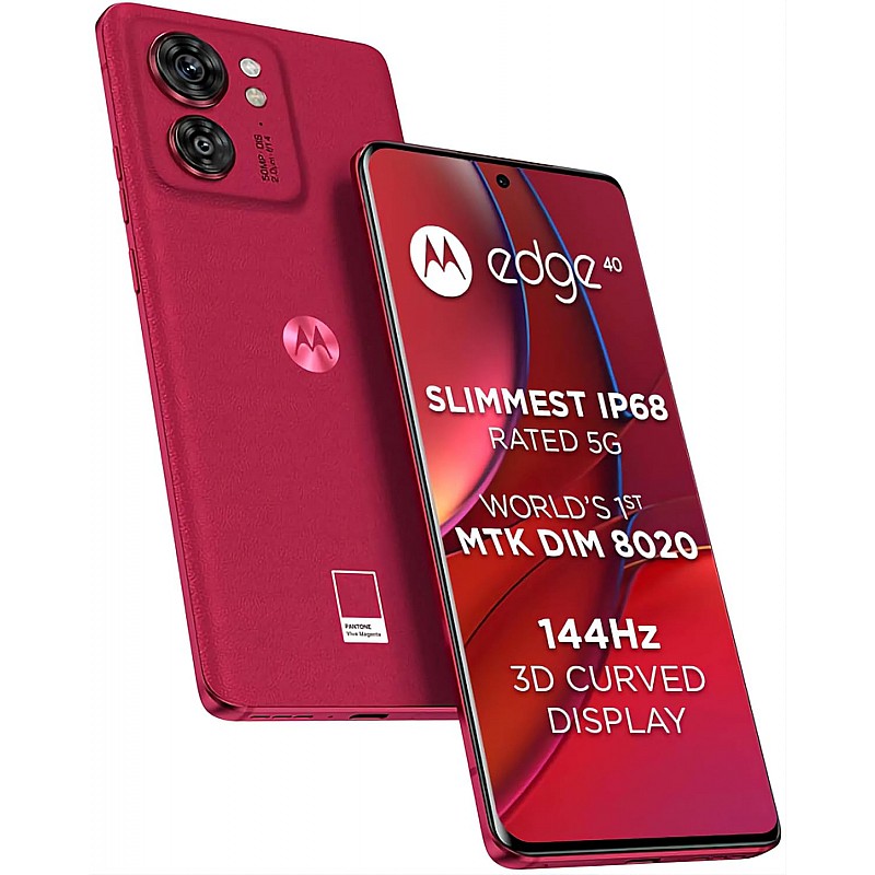 Motorola Edge 40 5G (Viva Magenta, 8GB RAM, 256GB Storage) Refurbished