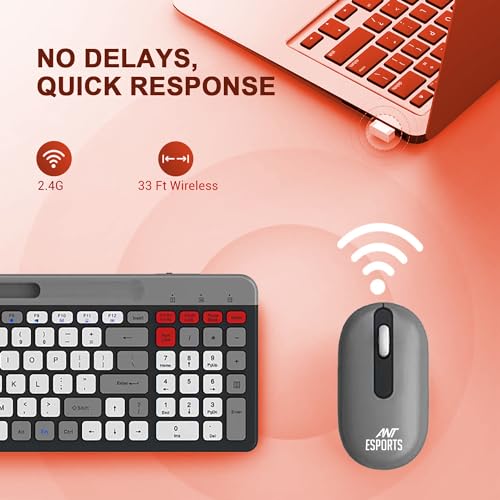 Ant Esports WKM22 Wireless Keyboard and Mouse Grey