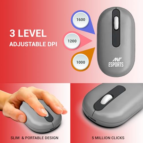 Ant Esports WKM22 Wireless Keyboard and Mouse Grey