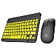 Ant Esports WKM11 Wireless Keyboard and Mouse Combo, Ultra Compact Slim Keyboard and Ergonomic Mouse for Desktop Black Cyan.