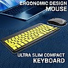 Ant Esports WKM11 Wireless Keyboard and Mouse Combo, Ultra Compact Slim Keyboard and Ergonomic Mouse for Desktop Black Cyan.