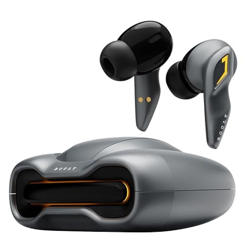 Boult Newly Launched Audio Astra True Wireless in Ear Earbuds with 48H Playtime, 4 Mics ENC, 45ms Low Latency Gaming, Breathing LEDs (Smoky Metal)