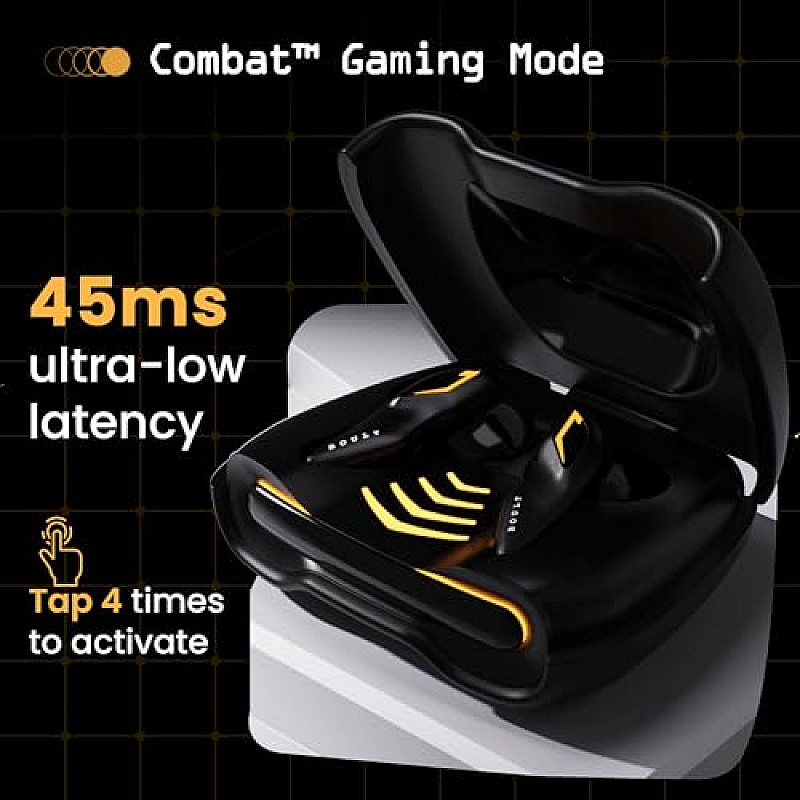 Boult Newly Launched Audio Astra True Wireless in Ear Earbuds with 48H Playtime, 4 Mics ENC, 45ms Low Latency Gaming, Breathing LEDs Black Gloss