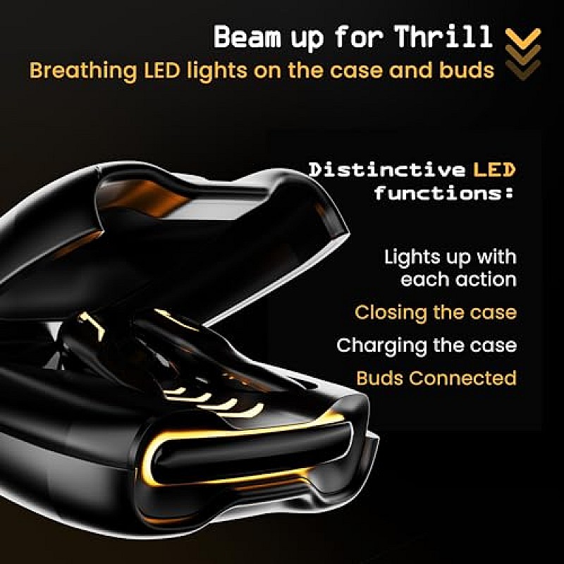 Boult Newly Launched Audio Astra True Wireless in Ear Earbuds with 48H Playtime, 4 Mics ENC, 45ms Low Latency Gaming, Breathing LEDs Black Gloss