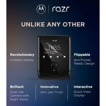Motorola Razr (Black, 128 GB) (6 GB RAM) refurbished