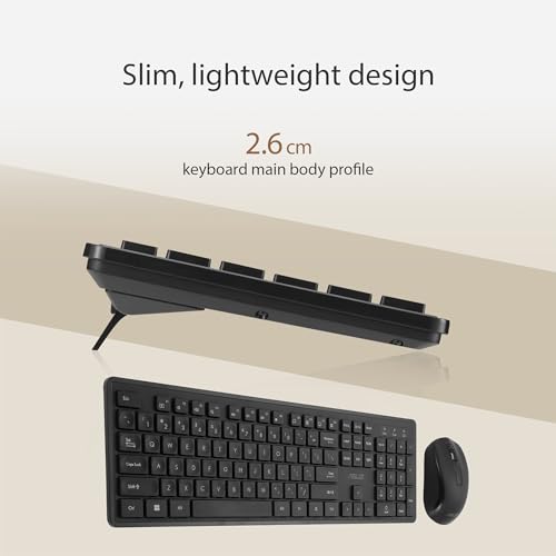 ASUS Wireless Keyboard and Mouse Set CW101, Upto 1000 Adjustable DPI,2.4 GHz Nano Receiver,Compact Light Weight Design (Black) ASUS Wireless Keyboard and Mouse Set CW101, Upto 1000 Adjustable DPI,2.4 GHz Nano Receiver,Compact Light Weight Design (Black)