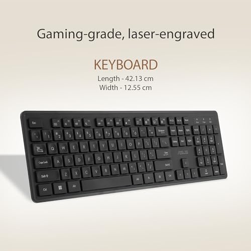 ASUS Wireless Keyboard and Mouse Set CW101, Upto 1000 Adjustable DPI,2.4 GHz Nano Receiver,Compact Light Weight Design (Black) ASUS Wireless Keyboard and Mouse Set CW101, Upto 1000 Adjustable DPI,2.4 GHz Nano Receiver,Compact Light Weight Design (Black)