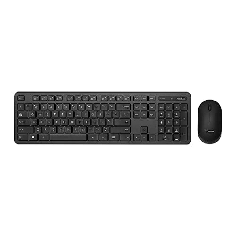 ASUS Wireless Keyboard and Mouse Set CW101, Upto 1000 Adjustable DPI,2.4 GHz Nano Receiver,Compact  Light Weight Design (Black)