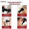 Lifelong Wireless LLGM27 Powerful Gun Massager with 4 Heads Deep Tissue Percussion Muscle Massager Black