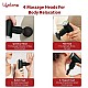 Lifelong Wireless LLGM27 Powerful Gun Massager with 4 Heads Deep Tissue Percussion Muscle Massager Black