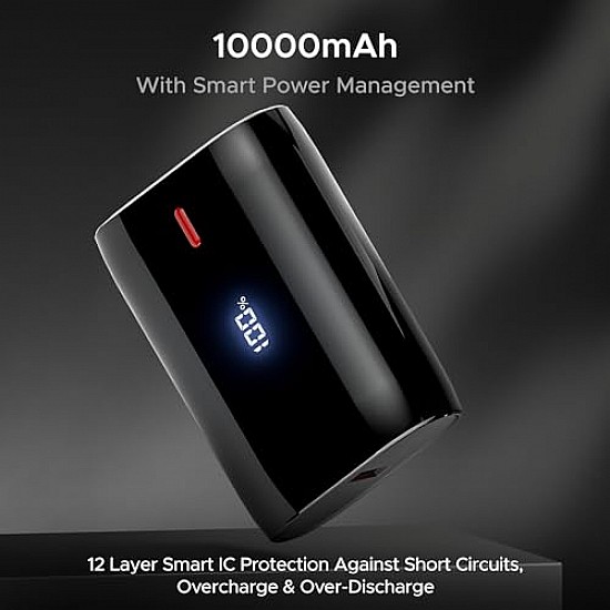 boAt EnergyShroom PB300 Air 10000 mAh 22.5W Power Bank Carbon Black