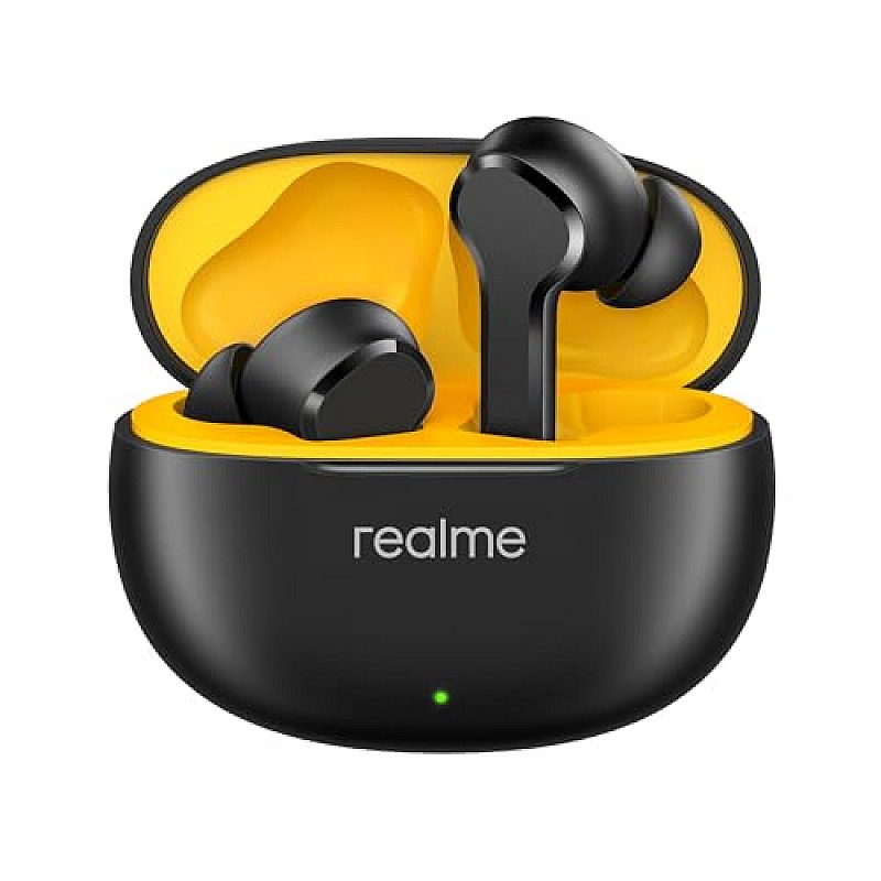 realme Buds T110 with Ai Enc for Calls, Upto 38 Hours of Playback earbuds (Punk Black, True Wireless)