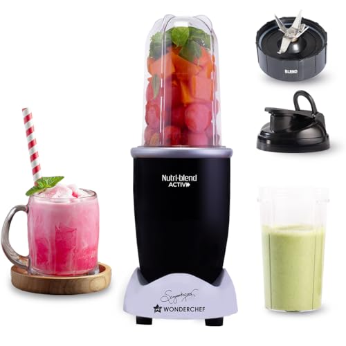 Wonderchef Nutri-blend Activ Mixer Grinder Blender, Smoothie Maker, 500W Black Wonderchef Nutri-blend Activ Mixer Grinder Blender, Smoothie Maker, 500W Black
