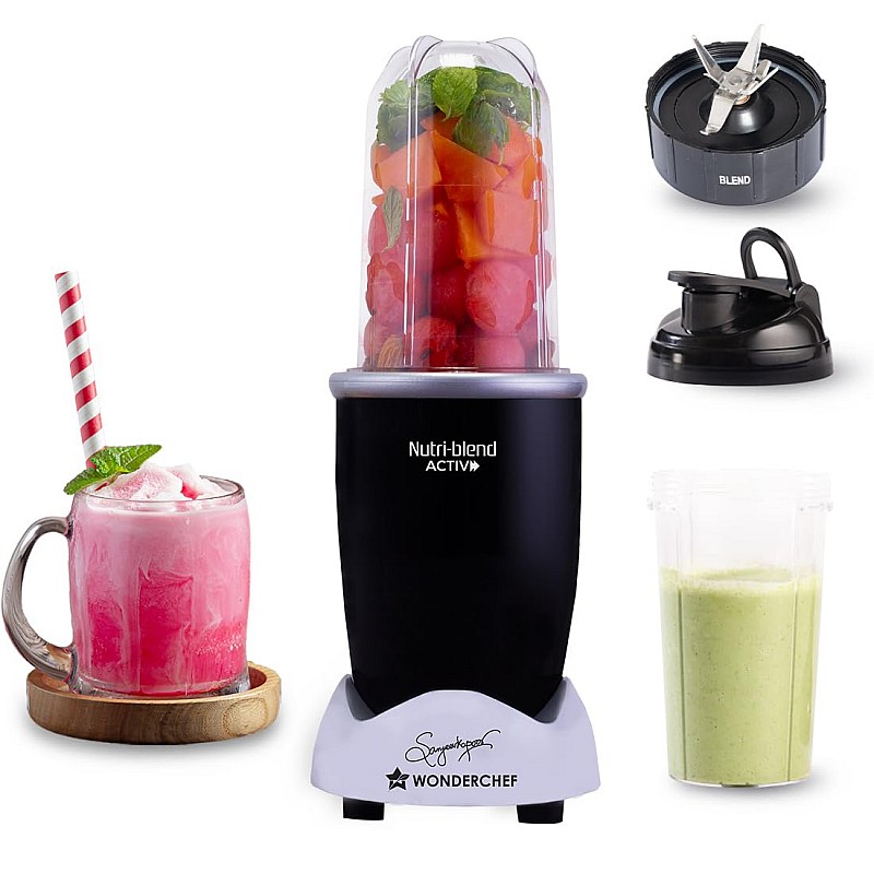 Wonderchef Nutri-blend Activ Mixer Grinder Blender, Smoothie Maker, 500W Black