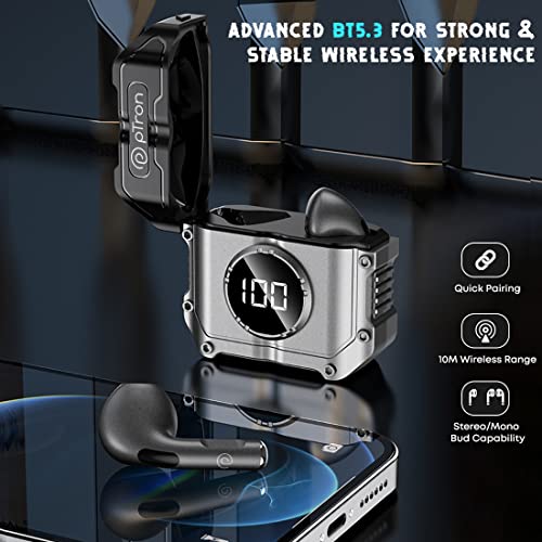 pTron Bassbuds Revv in-Ear TWS Earbuds with Mic, AI-ENC Calling, 50ms Low Latency 28Hrs Playtime Jet Black pTron Bassbuds Revv in-Ear TWS Earbuds with Mic, AI-ENC Calling, 50ms Low Latency 28Hrs Playtime Jet Black