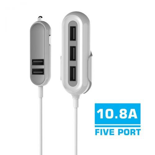 Portronics Car Power 4 POR-761 Car Charger with 5 USB Ports (White) Portronics Car Power 4 POR-761 Car Charger with 5 USB Ports (White)