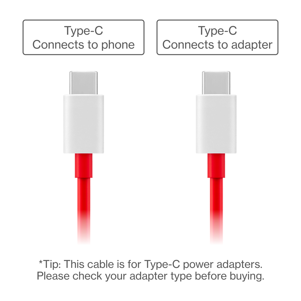 OnePlus Warp Charge Type-C Cable 100cm Red