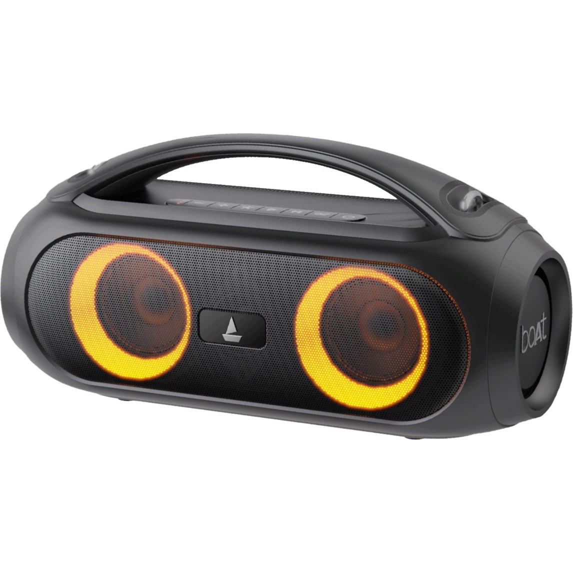 boAt Partypal 53 Portable Speaker with RGB LEDs and Mic for Calls 30 W Bluetooth Party Speaker (Midnight Black, Stereo Channel)