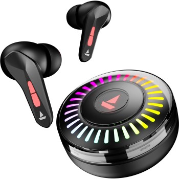 boAt Immortal 201 TWS Earbuds 40 hrs Playtime,40 BEAST Mode, RGB LED Bluetooth Headset Black Sabre