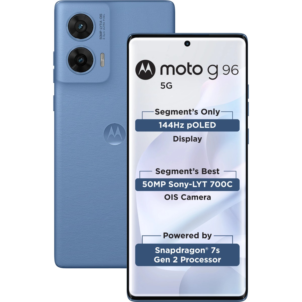 Motorola G96 144Hz 3D Curved pOLED (ASHLEIGHBLUE, 8GB RAM, 128GB Storage)