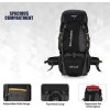 80 Litres Curve Water Resistant Tour Travel Rucksack - 80 L  (Black)