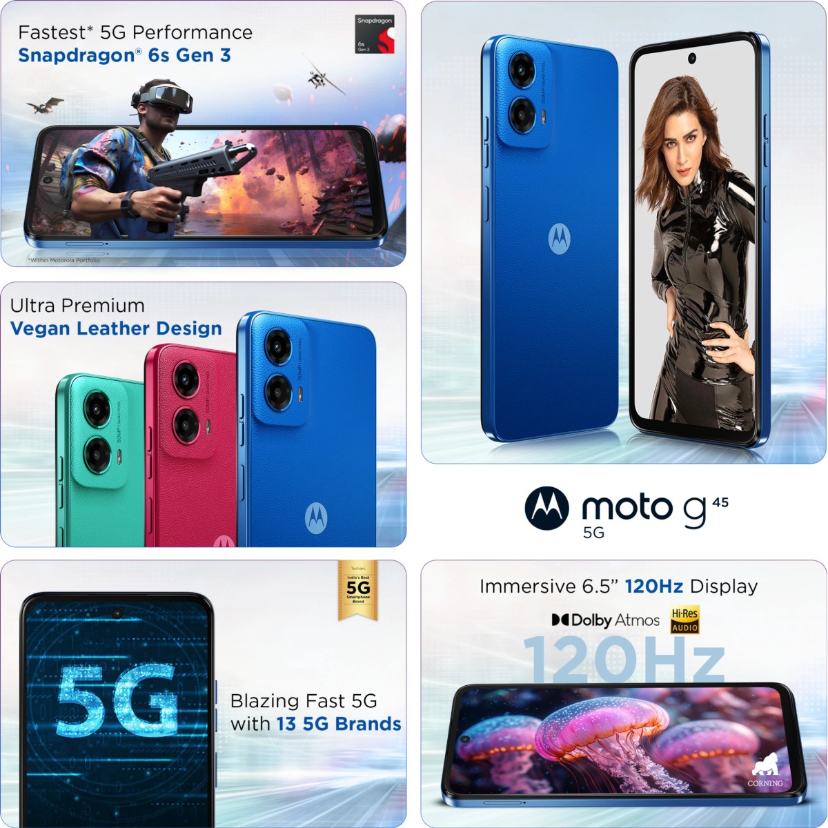 (Refurbished) Motorola G45 5G (Viva Magenta, 8GB RAM, 128GB Storage)